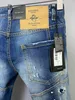 2022 Новые мужские джинсы с дырками Голубой Темно-серый Италия Марка Мужские длинные брюки Брюки Уличная джинсовая ткань Узкие узкие прямые байкерские джинсы для D Высочайшее качество 28-38 Размер DS A1891