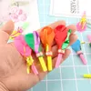 50pcs Whistle Balloon Birthday Party Kids Toys Decorations Inverted Toys Children Clown Props Gold Supplies Noise Maker