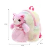 Kawaii Big Eyes Unicorn Backpack with Hairball Soft Plush Kindergarten Schoolbags Kids Girls Book Bag Fluffy Anmial Backpack