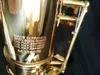 Anpassat varumärke VI Gold Lacquer Tenor Saxofon French Selma B-platt Mark-6 Sax Professional BB Referens Saxofon med fall