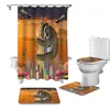 Sloth Mansion Aereo Tenda da doccia Set per bagno Tappeti igienici Tappeto Decorazioni per la casa Tappetino antiscivolo per bagno 220429