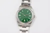 2022 Nya lyxiga herrklocka DD Oyster Silver Green Face Integrated 3230 Automatisk mekanisk rörelse Sapphire Glassdiameter 41mm