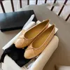 Classic Designer Dress shoes summer 100% cowhide high quality new Ballet Flats Dance shoes fashion women black Flat boat shoe sandal Lady leather Lazy Loafers With Box