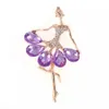 20 Pcs/Lot Custom Fashion Jewelry Brooches Crystal Rhinestone Dancing Girl Brooch Pin For Decoration/Gift