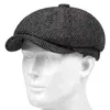 Mode män basker hatt höst ny vintage fiskben åtton caps kvinnor avslappnad pumpa hatt gatsby platt basker gorras j220722