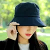 Wide Brim Hats Summer Bucket Hat For Women Soft Cotton Solid Color Big Outdoor Sun Portable Foldable Panama Cap Lady CapsWide Davi22