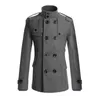 Plus Size Men's Windbreaker Jacket Solid Color Double-Breasted Formal Business Winter Jacket For Work Outerwear L220725