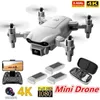 V9 RC MINI DRONE 4K Dual HD Wijdhoekcamera 1080p WiFi FPV Aerial Pography Helicopter Foldable Quadcopter Dron Toys 220621