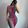 여성 여름 민소매를 통해 Bodycon Striped Mini Dress Sundress 2022 여성 의류 스트리트웨어 도매 품목