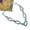 Kedjor Classic Leopard Akryl Hoops and Harts Beads Link Chain Halsband för kvinnor