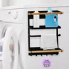 Hooks & Rails Fridge Shelf Paper Towel Roll Holder Magnetic Refrigerator Storage Rack Spice Hang Decorative Metal Kitchen OrganizerHooks