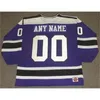 Vintage Cleveland Jersey 3 Shmyr 30 Gerry Cheevers Purple Custom CCM Retro Hockey