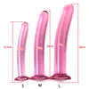 Dildo anale in vetro rosa Pene Masturbatore per adulti Giocattoli erotici sexy per donna Dilatatore Butt Plug Dildo Donna