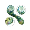 Silicone Hand Pipes Glow In The Dark 4.6inch Water Transfer Printing Tobacco Pyrex Colorful Cute Bong With Removable Glass Bowl Unbreakable Smoking Pipe
