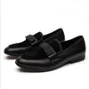 Mannen Micro Suede met Bow-Tie Handgemaakte Herenjurk Bruiloft Schoenen Luxe Loafers