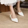 Dress Shoes Summer for Women Metal Buckle Genuine Leather Sandals Vintage Office Lady Working Woman 220318