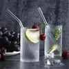 High Borosilicate Glass Straws Eco Friendly Reusable Drinking Straw for Smoothies Cocktails Bar Accessories Straws with Brushes FY5155