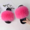 COOLSA Nouvelles Femmes Casual Furry Fourrure Tongs Véritable Fourrure De Renard Sandales Lady Fluffy Diapositives Femmes En Peluche Plat Pantoufles Voyage Chaussures G220730