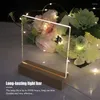 Uchwyty lampy Podstawy kryształowy drewniany stojak podstawy Lekka płyta podstawowa LED Wyświetlacz Podstawa Rektangle 3D DIY USB do dziewicy Decorlamp
