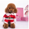Abbigliamento per cani Moda Pet Puppy Dogs Costume Vestiti Abiti Set Cappello da Babbo Natale Cappotto Regali di NataleCane