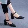 Femmes mode vert cuir Pu chaussures à talons hauts dames décontracté doux boucle sangle bureau talons