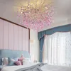 Lampada moderna Lampadari di cristallo Illuminazione Decorazione della stanza Lampada da camera per bambini colorata Grande lampadario Nordic Luxury Girl Rooms Decor