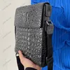 Designväska män axelväskor mode crossbody handväska högkvalitativ krokodil läder plånbok portfölj messenger pack tote handb2267