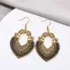 Dangle & Chandelier Fashion Bohemian Drop Earrings For Women Vintage Statement Carved Hollow Heart Boho Rope Wrap Earring Jewelry Bijoux