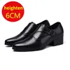 Classic luxury men's business leather shoes cowhide pointed 6/8cm Height increasing black shoe wedding party office footwear