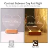 Nomes de texto personalizados e data com luz noturna personalizada texto DIY Po Night Lamp Wedding Anniversary Day Day Presente 220623