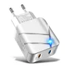 28W QC3.0 Двойное USB -зарядное устройство Adapter US EU EU Plug Travel Wall Suppor