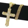 Designer smycken vintage dubbelkorsar hänge halsband mikroinlägg diamanter korsar män kvinnor S925 silverkedja högkvalitativa halsband Ny designad