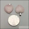 Konst och hantverk 20mm Rose Quartz Heart Natural Stone Charms Healing Pendant DIY Halsband￶rh￤ngen Jycken Making Drop Deliv Sports2010 DBI