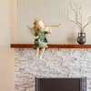 Christmas Cherub Resin Angel Little Girl Blowing A Trumpet Unique Winged Angel Statue Merry Christmas Home Desktop Decoration L220531