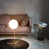 Lampes De Table Postmoderne Simple Boule De Verre Blanc Lampe Nordic Creative Chambre De Chevet E27 Dimmable Fer Déco Bureau LED Luminaire Table