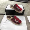 Women Sandals Luxurys 캐주얼 신발 Espadrilles Rope Sole Designers Classics 버클 금속 플랫 해변 반 슬리퍼 패션 로퍼