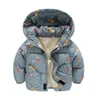 2022 새로운 어린이 만화 까마귀 면화 퀼트 재킷 아기 가을 겨울 따뜻한 소년 소녀 다운 코튼 퀼트 재킷 J220718