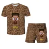 Summer Minecrft Boys and Girls T Shirts Shorts Suits Kids 2 Piece Sets Beach 220714