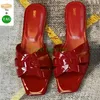 Fashion SL Designer Slipper Tribute Flat Leather Interwinning Bei Sandalen Luxe schoenen Bruin Wit Bourgondisch Patent Amber Red Croc Embossed Women Slippers