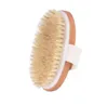 Brosse de bain en bois peau sèche corps doux naturel SPA douche corps brosses ovales sans manche