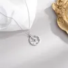 Ketens sterling zilveren ketting hanger voor dames tijd vrouwelijke modeklok 925 sieraden halveeënketens
