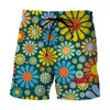 Shorts masculinos verão 3d flores imprimindo mulheres esportes magros calças calças rápidas férias secas bermudas bermudas curtos hommemen's