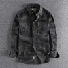 Camisas masculinas casuais camufladas camisas cargo alta qualidade durável caminhada ao ar livre 220823