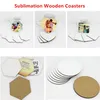 Drinkware Sublimation Blanks Round Cups Wood Coasters Table Mats Hardboard Coaster Heat Insulation Thermal Transfer Cup Pads BBB15481