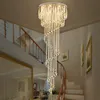 Pendant Lamps Modern Double Spiral Staircase Lustre Crystal Ceiling Chandelier Loft Restaurant Hotel Hall Long Illumination Lights