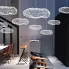 Lâmpadas pendentes modernas nórdicas de decoração estrelada malha de malha de malha de malha de tecelagem de ferro pendurado Light Light Holdlight para El Shopping Mallpenda