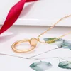 Brand Classic Designer Nail Necklace Fashion Crystal Pendant Necklace For Women High Quality rostfritt stålhalsband smycken gåvor