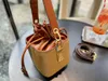 Mini Drawstring Buck Torbaları Üst Lüks Tasarımcı Crossbody Omuz Çantası Kadın Moda Deri Çantalar Çanta Tozu
