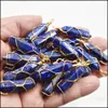 Arts And Crafts Natural Stone Lapis Lazi Amethyst Charms Hexagonal Healing Reiki Point Pendants For Jewelry Making Drop D Sports2010 Dhs2C