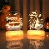 Andere evenementenfeestje Salloween LED Night Light Pumpkin Skull Ghost Spide 220823